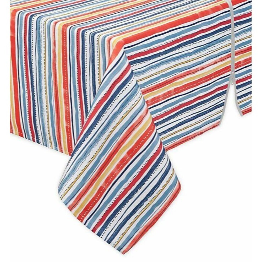 Umbrella Hole Zipper Tablecloth 60x84 Cloth Fabric Outdoor Warm Summer Stripe